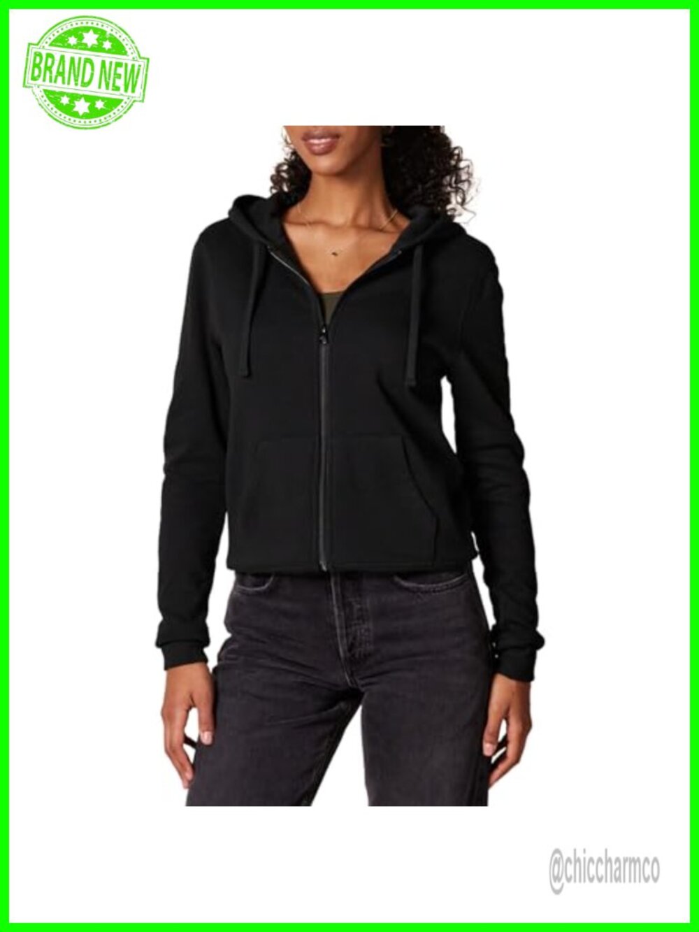 Women's Midweight Fleece Full-Zip Hoodie with Drawstring